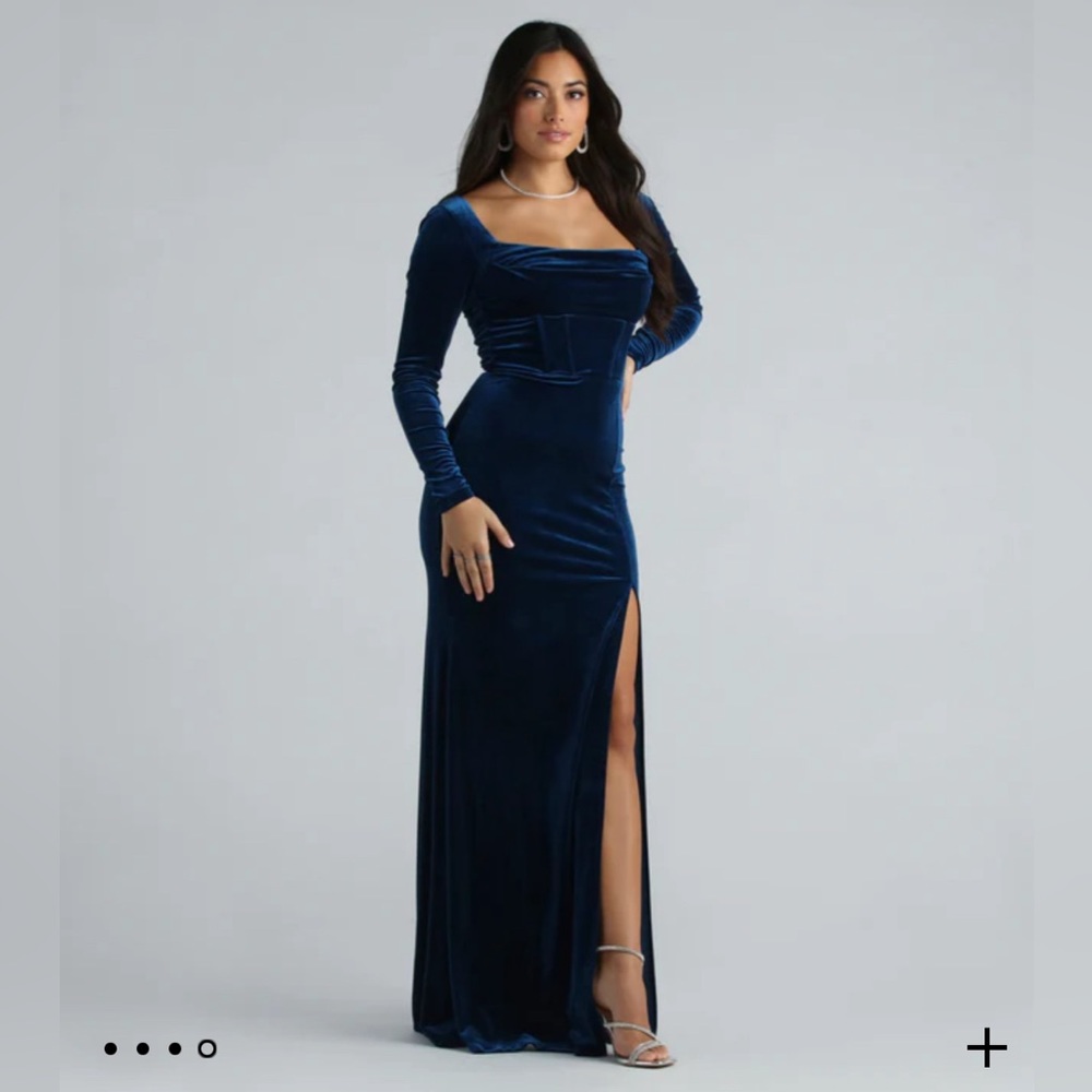 Maxi Corset Bodice Blue Dress